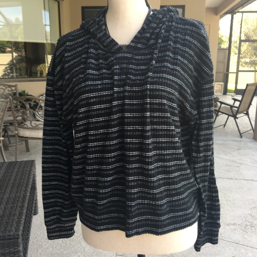 Billabong Black w/Grey Stripe Long Sleeve Hoodie